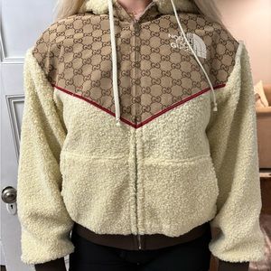 The North Face x Gucci GG canvas and shearling jacket